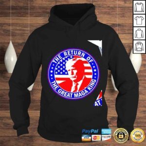 Hoodie Donald Trump the return of The Great MAGA King American flag logo shirt