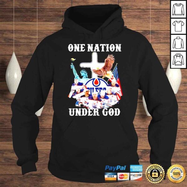 Edmonton Oilers One Nation Under God Signatures TShirt - Image 4