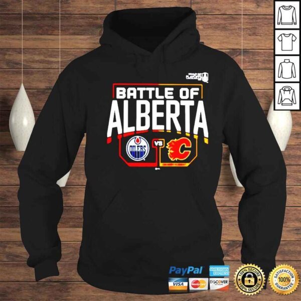 Edmonton Oilers vs Calgary Flames battle of alberta shirt - Image 4