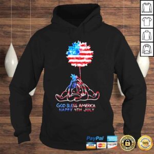 Hoodie Eeyore God Bless America Happy 4th July Sunflower USA Flag shirt