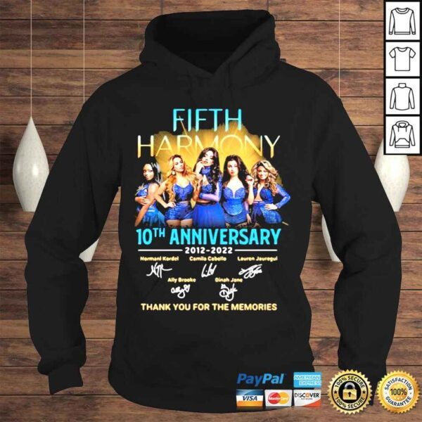 Fifth Harmony Music Band 10th Anniversary 20122022 Thank You For The Memories shirt - Image 4