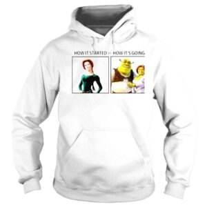 Hoodie Fiona and Shrek How It Started Vs How Its Going shirt 1