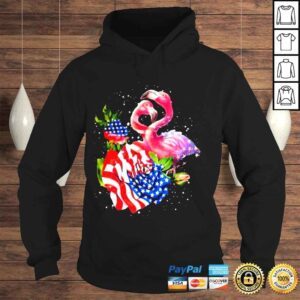 Hoodie Flamingo happy independence day American flag shirt