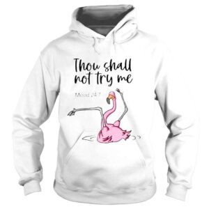 Hoodie Flamingo thou shall not try me shirt