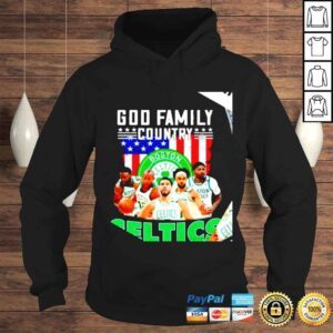 Hoodie God Family Country Boston Celtics American flag retro shirt