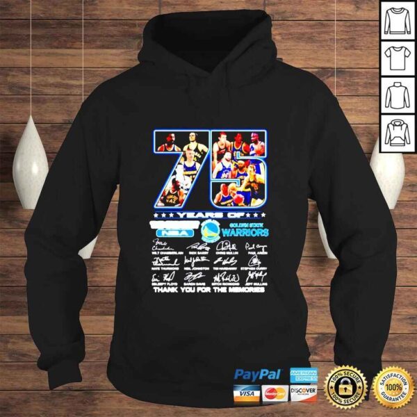 Golden State Warriors 75 years of thank you for the memories signatures shirt - Image 4