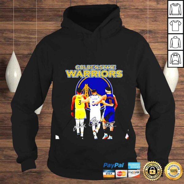 Golden State Warriors Poole Party and Stephen Curry and Klay Thompson signatures shirt - Image 4