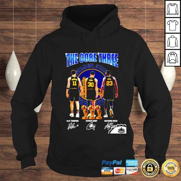 Golden State Warriors the core three Klay Thompson Stephen Curry Draymond Green signatures shirt - Image 4