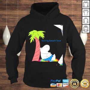 Hoodie Hippo resting beach face art shirt