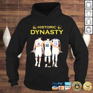 Hoodie Historic Dynasty Stephen Curry Draymond Green And Klay Thompson Signatures Shirt