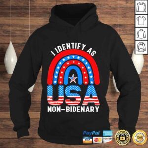 Hoodie I identify as nonbidenary rainbow usa flag ultra maga Trump shirt