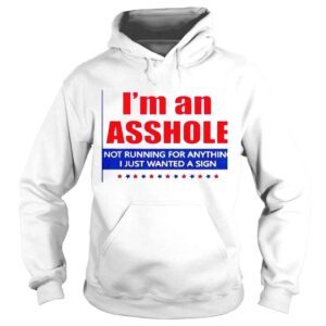 Hoodie Im An Asshole Not Running For Anything Sign Shirt