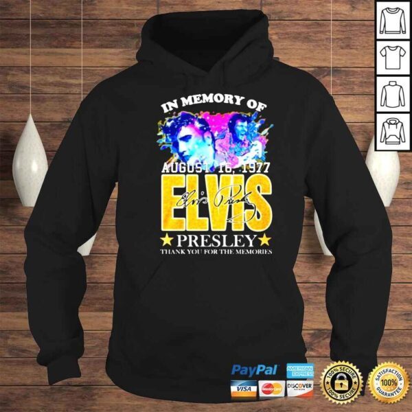 In Memory Of August 16 1977 Elvis Presley Signatures Thank You For The Memories Shirt - Image 4