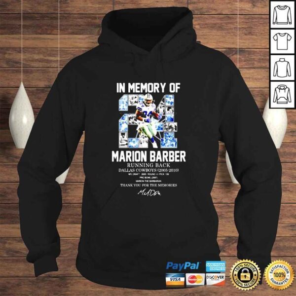 In Memory Of Marion Barber 24 running back Dallas Cowboys shirt - Image 4