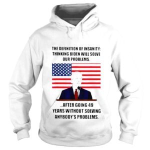 Hoodie Insanity definition thinking biden will solve our problems shirt