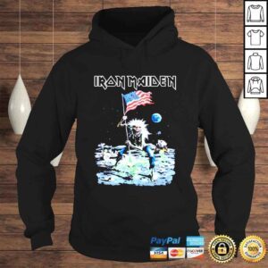 Hoodie Iron Maiden US flag on moon shirt