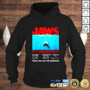 Hoodie Jaws 19752022 47th Anniversary Thank You For The Memories signature shirt