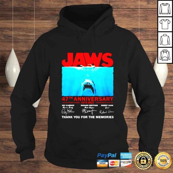 Jaws 19752022 47th Anniversary Thank You For The Memories signature shirt - Image 4