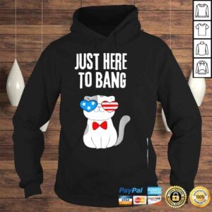 Hoodie Just here to bang cute patriotic cat 4th of july 2022 shirt