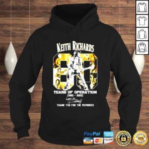 Hoodie Keith Richards 60 Years Of Operation 19622022 thank you for the memories signature shirt