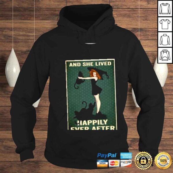 Ladys and cat she lived happily ever after shirt - Image 4