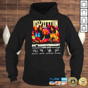 Hoodie Led Zeppelin 54th Anniversary 19682022 Members Signature Shirt