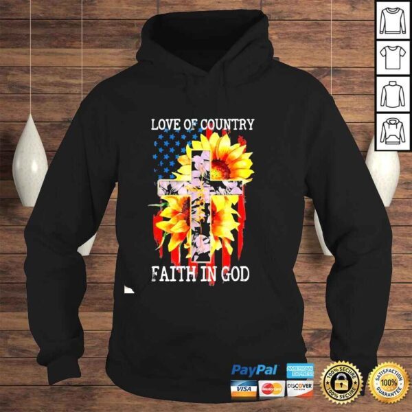 Love Of Country Faith In God Patriotic 4th July Christian Shirt - Image 4