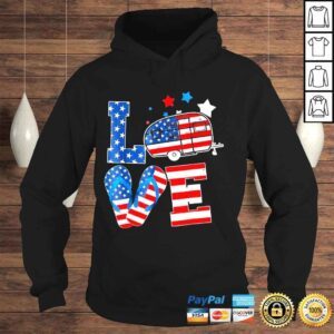 Hoodie Love camping usa flag 4th of july flip flop camper patriotic shirt