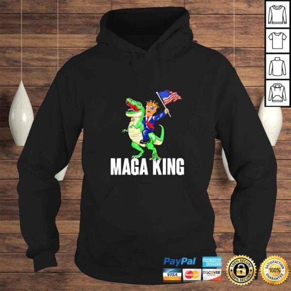 Maga King Trump Riding Dinosaur Pro Trump TShirt - Image 4