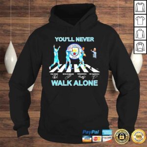 Hoodie Manchester City Abbey Road youll never walk alone Phil Foden Kevin De Bruyne Fernandinho signatures shirt