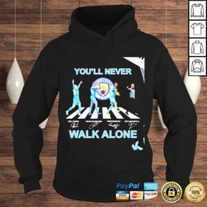 Hoodie Manchester City FC youll never walk alone Phil Foden Kevin De Bruyne Fernandinho Pep Guardiola signatures Abbey Road shirt