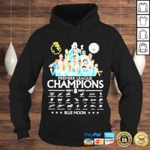 Hoodie Manchester City Premier League Champions 20212022 Blue Moon signatures Shirt