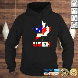 Hoodie Mashup USEH America and Canada flag shirt