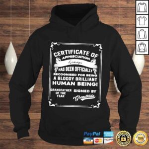 Hoodie Mens Fathers Day Gift For Papa Certificate Gramps Of Year TShirt