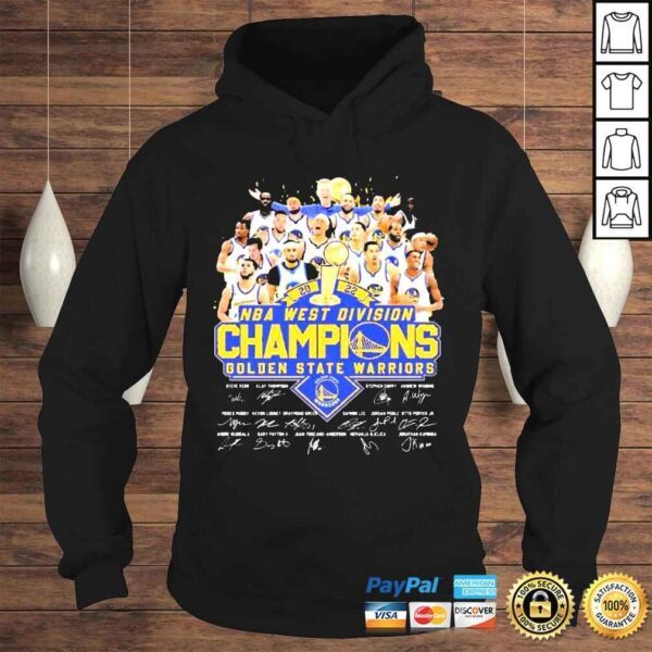 NBA Western Division Champions 2022 Golden State Warriors Basketball Team Signatures TShirt - Image 4