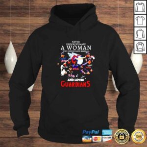 Hoodie Never Underestimate A Woman Who Understands Baseball And Loves Cleveland Guardians Signatures Shirt