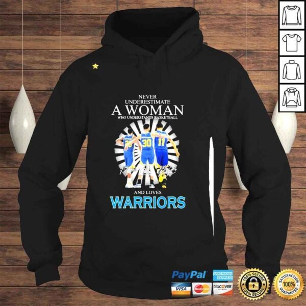 Never underestimate a Woman who understands Basketball and loves Warriors signatures 2022 shirt - Image 4