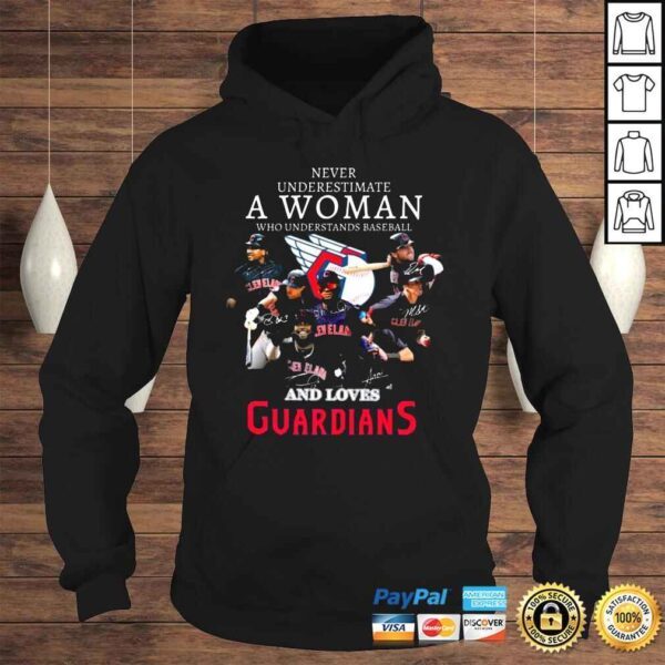 Never underestimate a Woman who understands baseball and loves Cleveland Guardians 2022 signatures shirt - Image 4