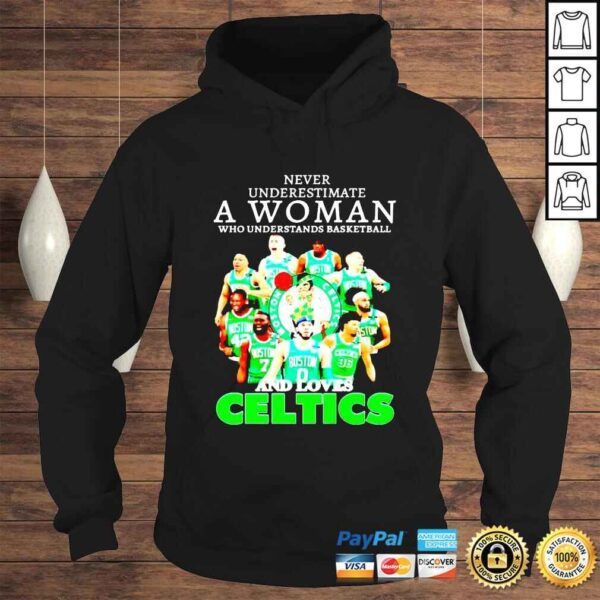 Never underestimate a woman who understands baseball and loves Celtics signatures shirt - Image 4