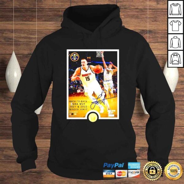 Nikola Jokić Denver Nuggets BackToBack MVP Plaque signature shirt - Image 4