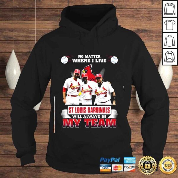 No Matter Where I Live St Louis Cardinals Will Always Be My Team Shirt - Image 4