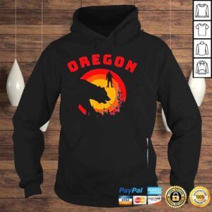 Hoodie Oregon bear bigfoot sunset vacation shirt