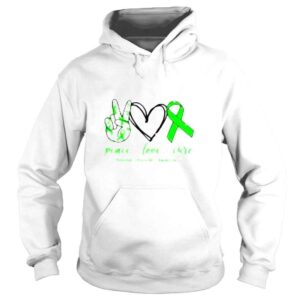 Hoodie Peace love cure Bipolar Disorder Awareness shirt