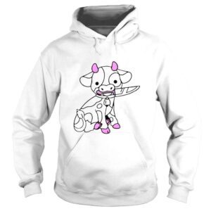 Hoodie Pink Cow Knife Boyfriend shirt