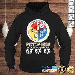 Hoodie Pittsburgh City Of Champions Penguins Steelers and Pirates shirt