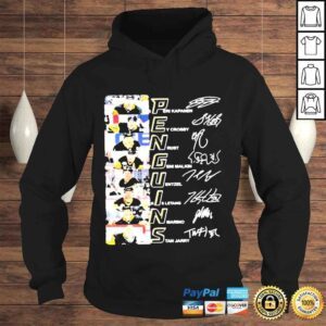 Hoodie Pittsburgh Penguins Hockey Team Signatures T Shirt