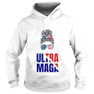 Hoodie Pro Trump ultra mega messy bun usa flag antI Joe Biden shirt