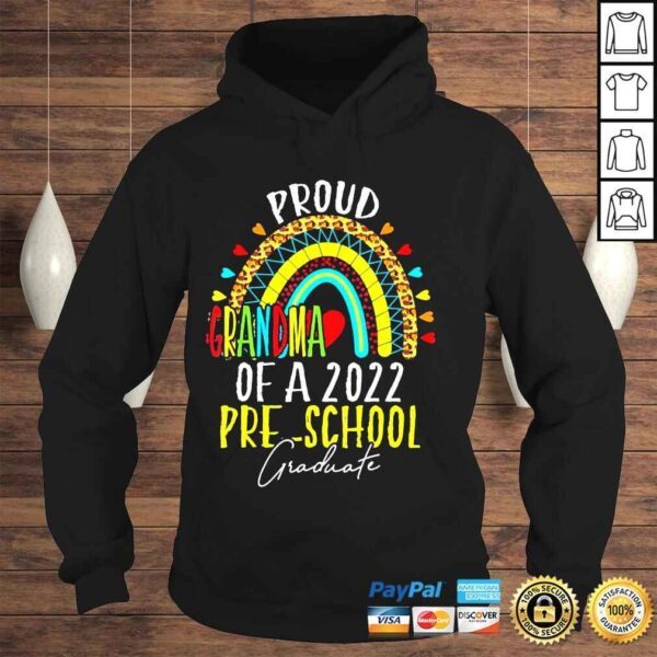 Proud grandma of a class of 2022 preschool graduate shirt - Image 4