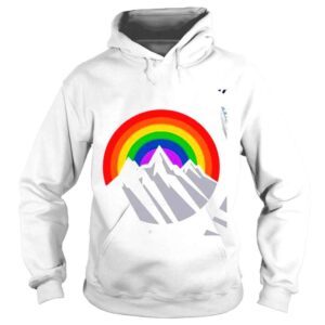 Hoodie Rainbow LGBT Pride mountain Columbia logo shirt