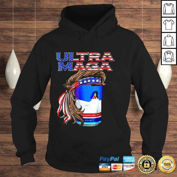 Retro ultra mega pro Trump beer drinkin 4th of july us flag shirt - Image 4